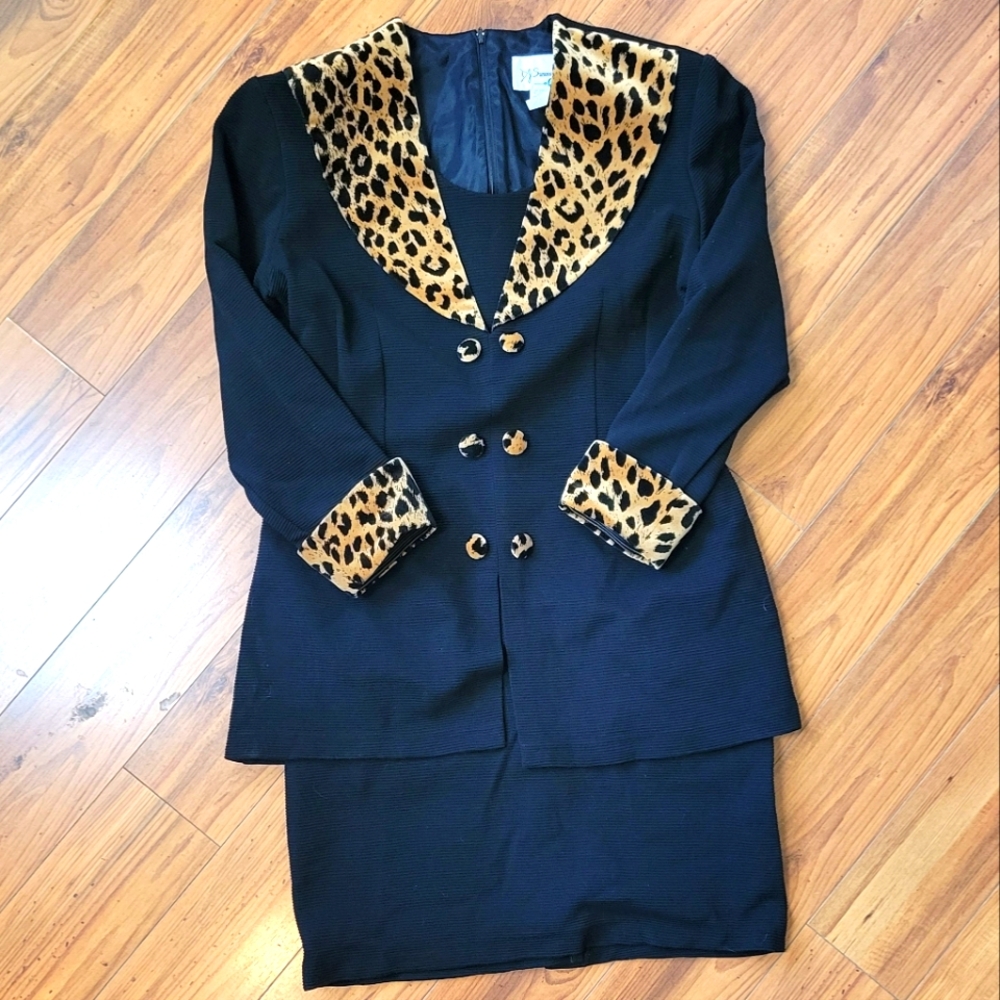 D.J. Summers Leopard Trim Dress